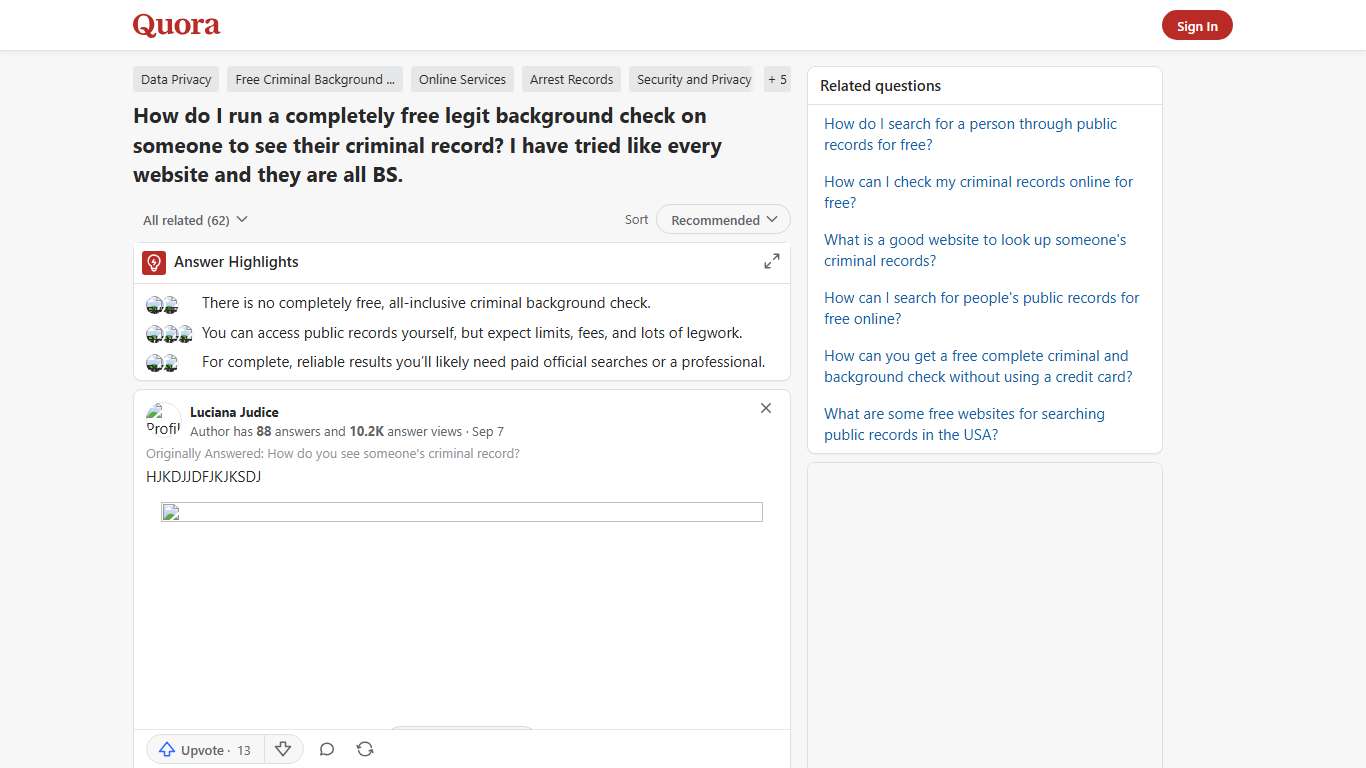 How to run a completely free legit background check on someone to see their criminal record - Quora